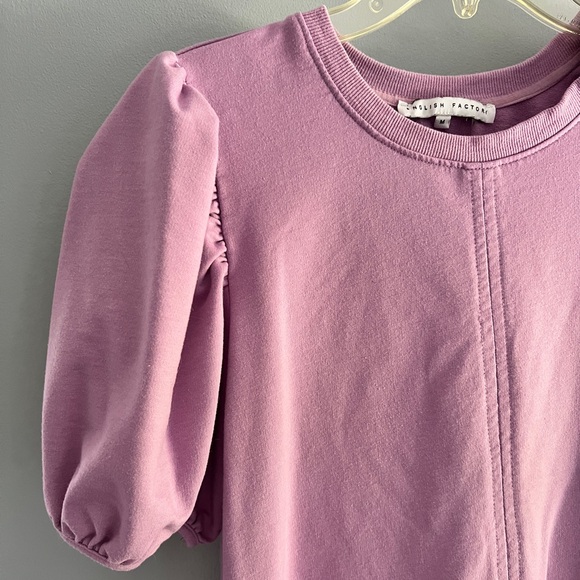 Gently worn English Factory Mixed Media Mini dress in Lilac. Size M. - Picture 3 of 6